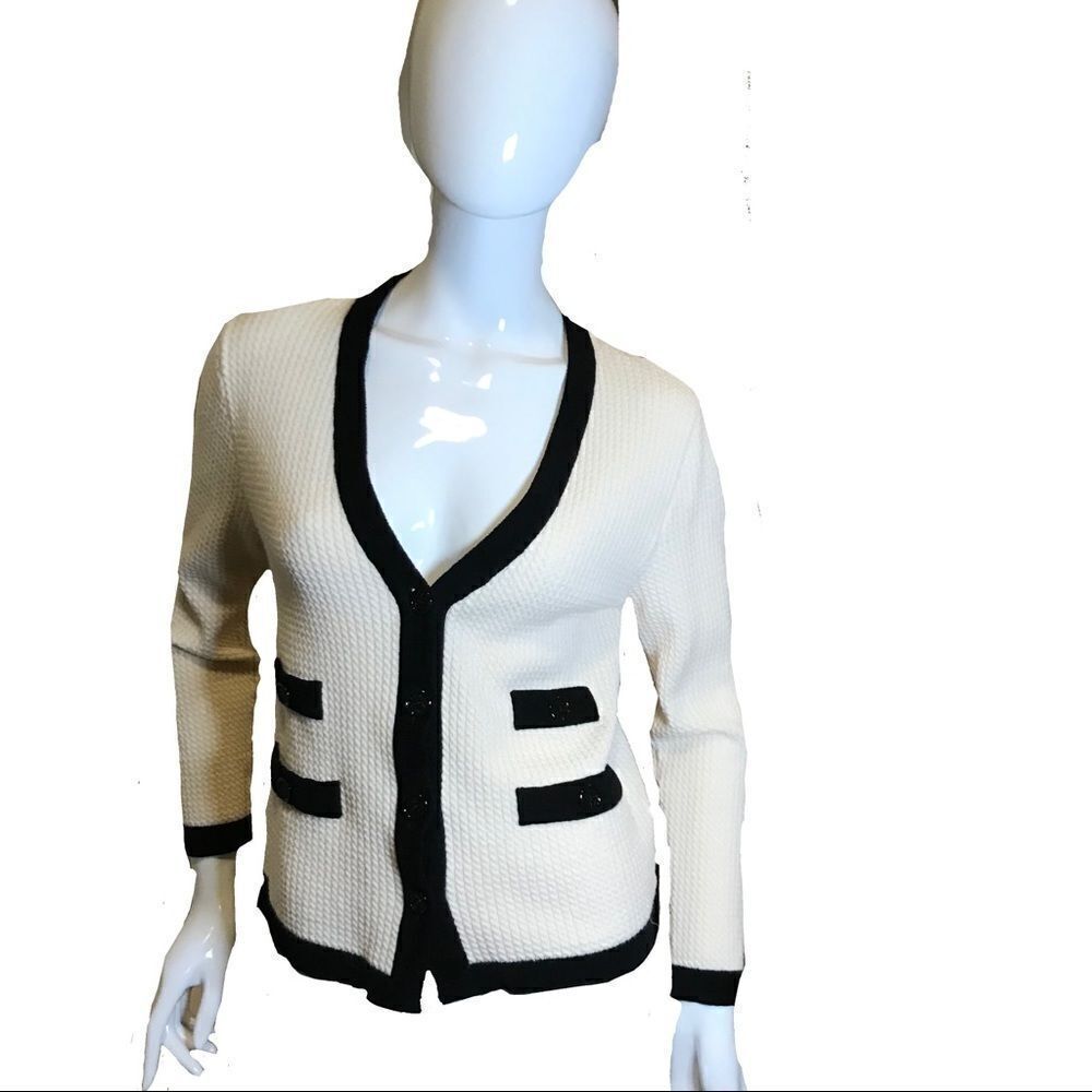 Stizzoli Pocket Cardigan Sweater White Size 46